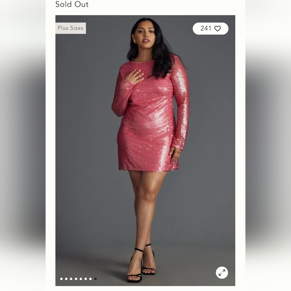 By Anthropologie Sequin Drape-Back Mini Dress Size 18W NWT - Picture 3 of 4